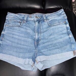 American Eagle Outfitters Light Blue Rolled Hem Denim Shorts